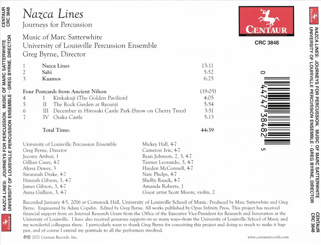 Nazca Lines: Journeys for Percussion - Music of Mark Satterwhite cover art
