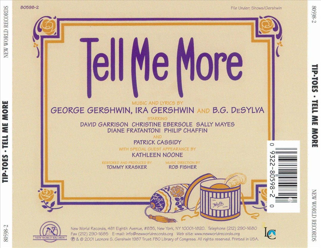 Tip-Toes/Tell Me More [1998 Concert Cast/1995 Studio Cast] cover art