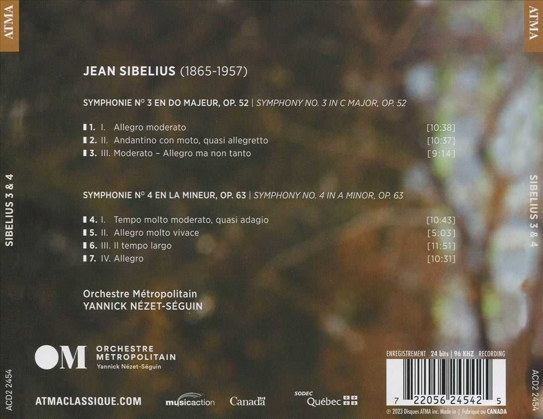 Sibelius: 3 & 4 cover art