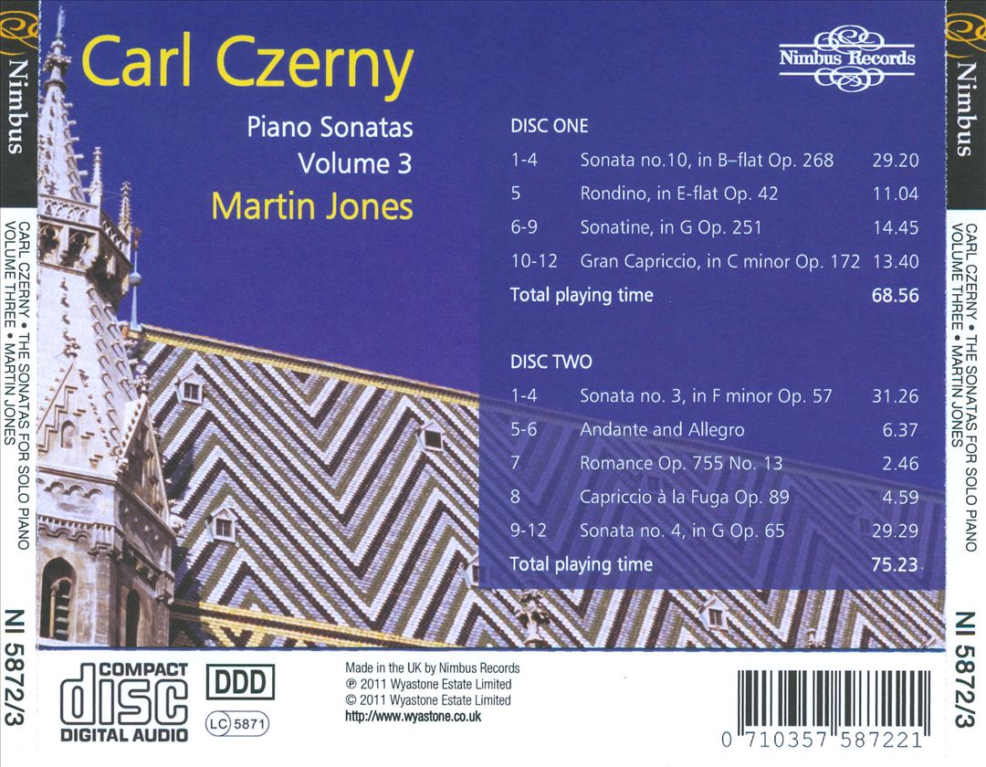 Carl Czerny: Piano Sonatas, Vol. 3 cover art