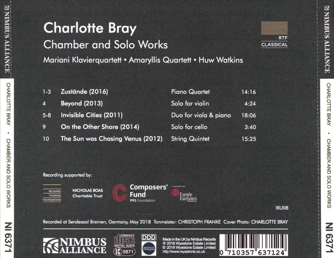 Charlotte Bray: Chamber and Solo Works cover art
