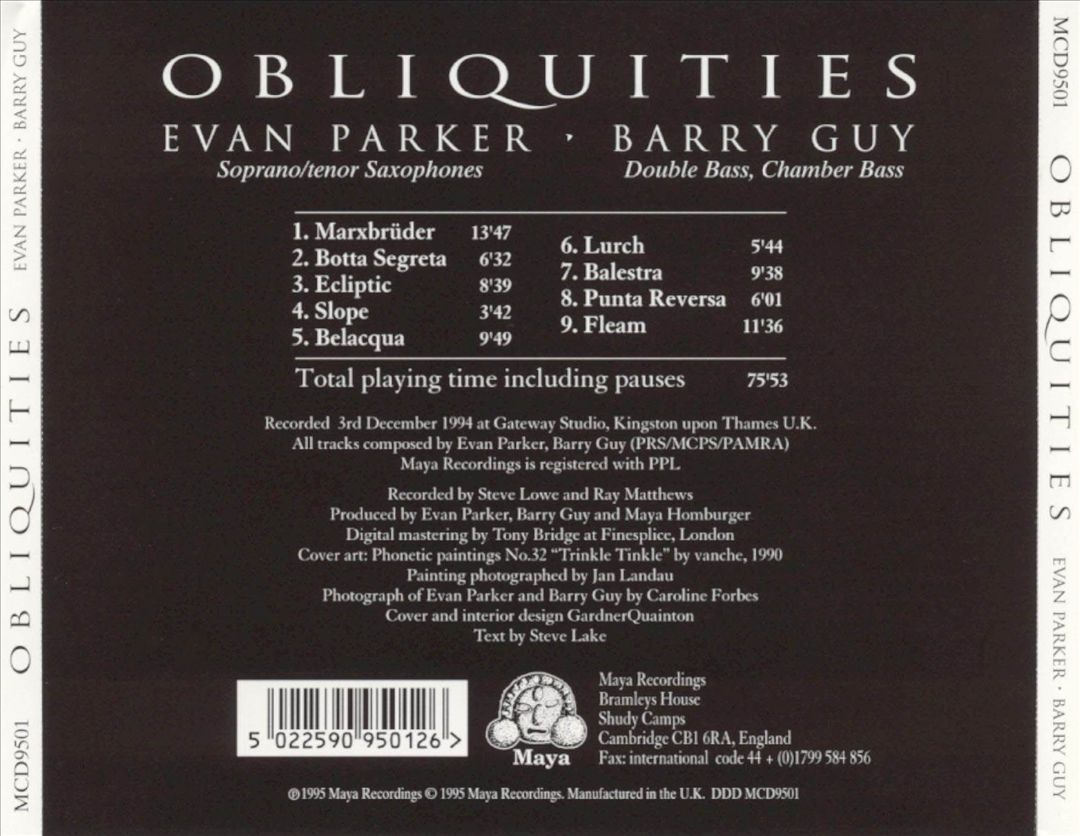 Obliquities cover art