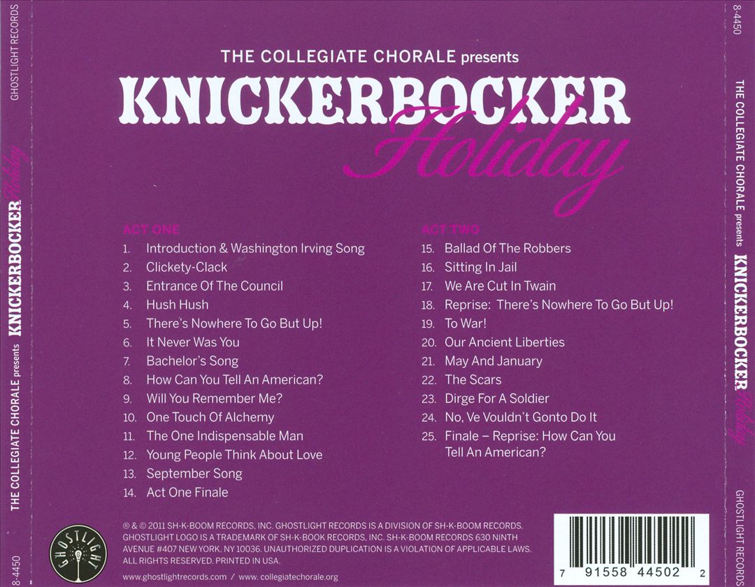 Knickerbocker Holiday cover art