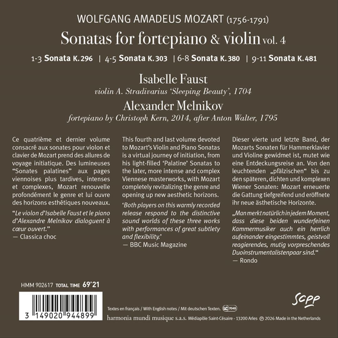 Wolfgang Amadeus Mozart: Sonatas for Fortepiano & Violin, Vol. 4 - K. 296, 303, 380, 481 cover art