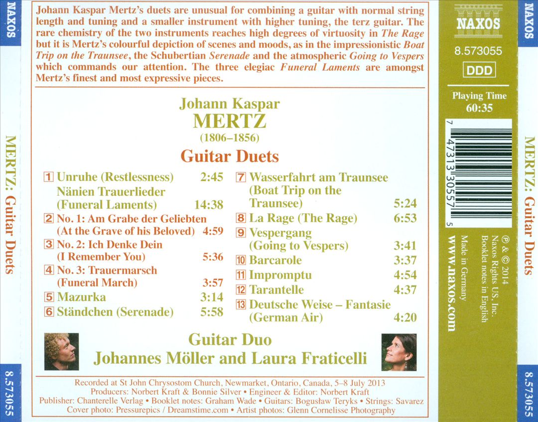 Johann Kaspar Mertz: Guitar Duets cover art