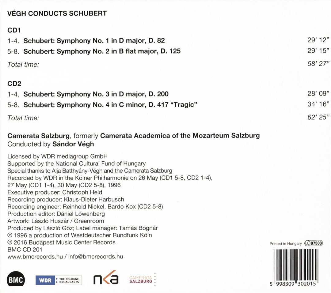 Végh Conducts Schubert cover art