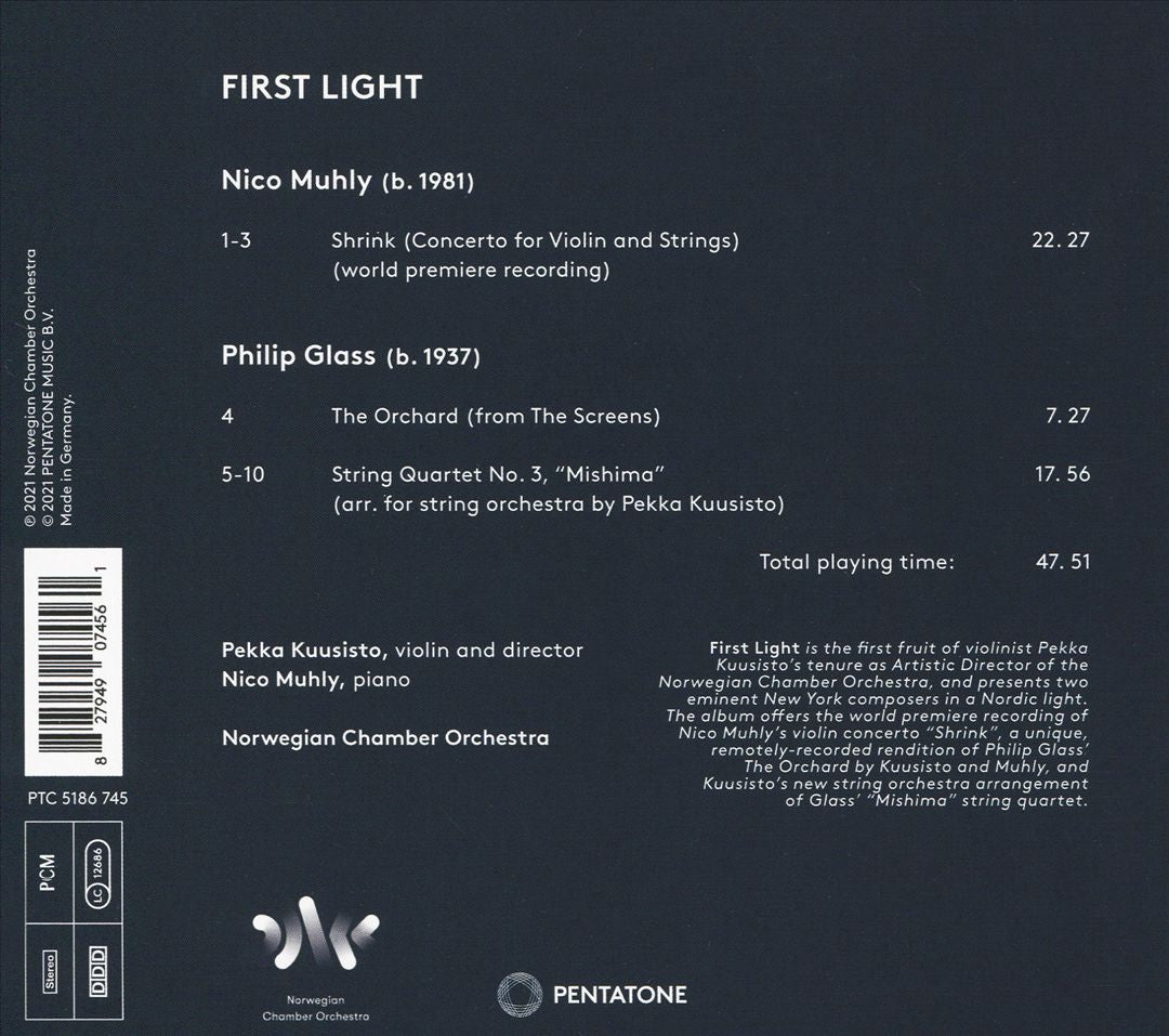 First Light: Muhly & Glass cover art