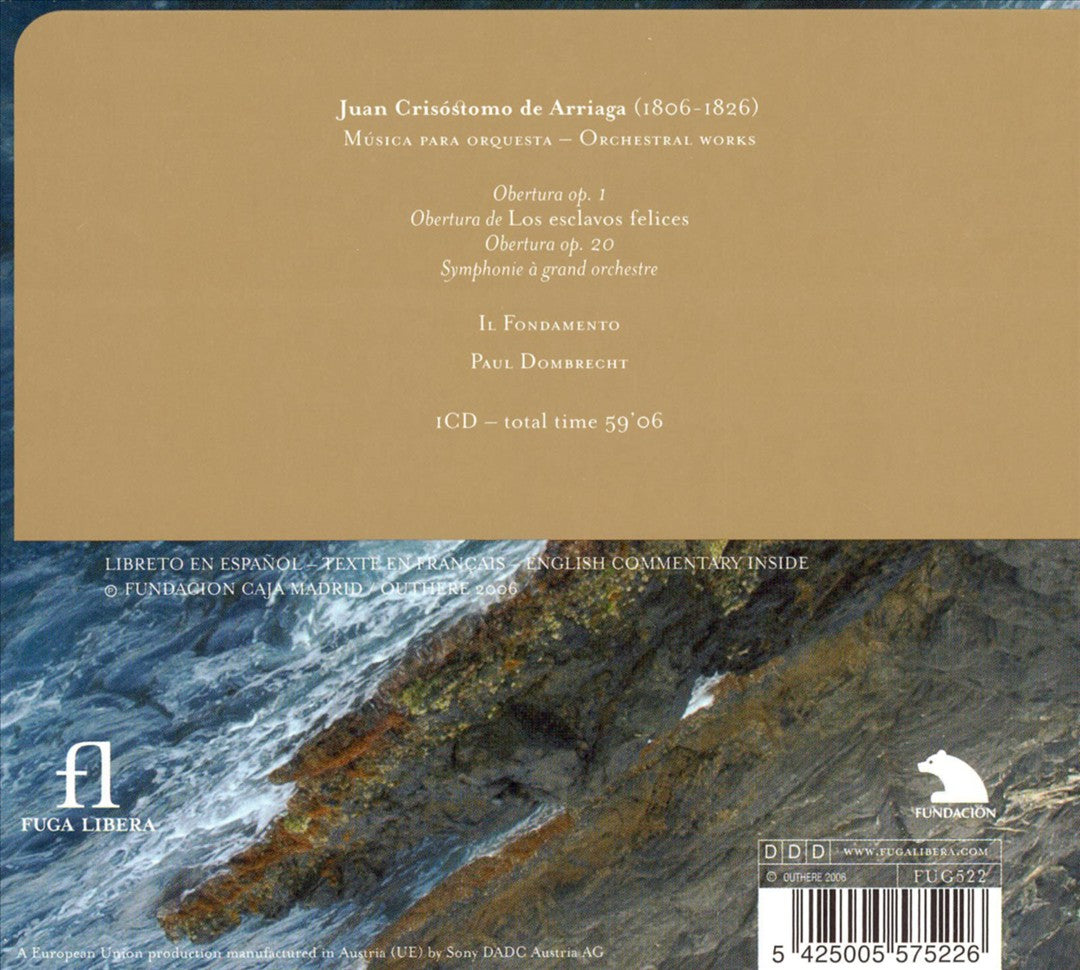 Juan Crisóstomo de Arriaga: Musica para Orquesta, 1818-1824 cover art