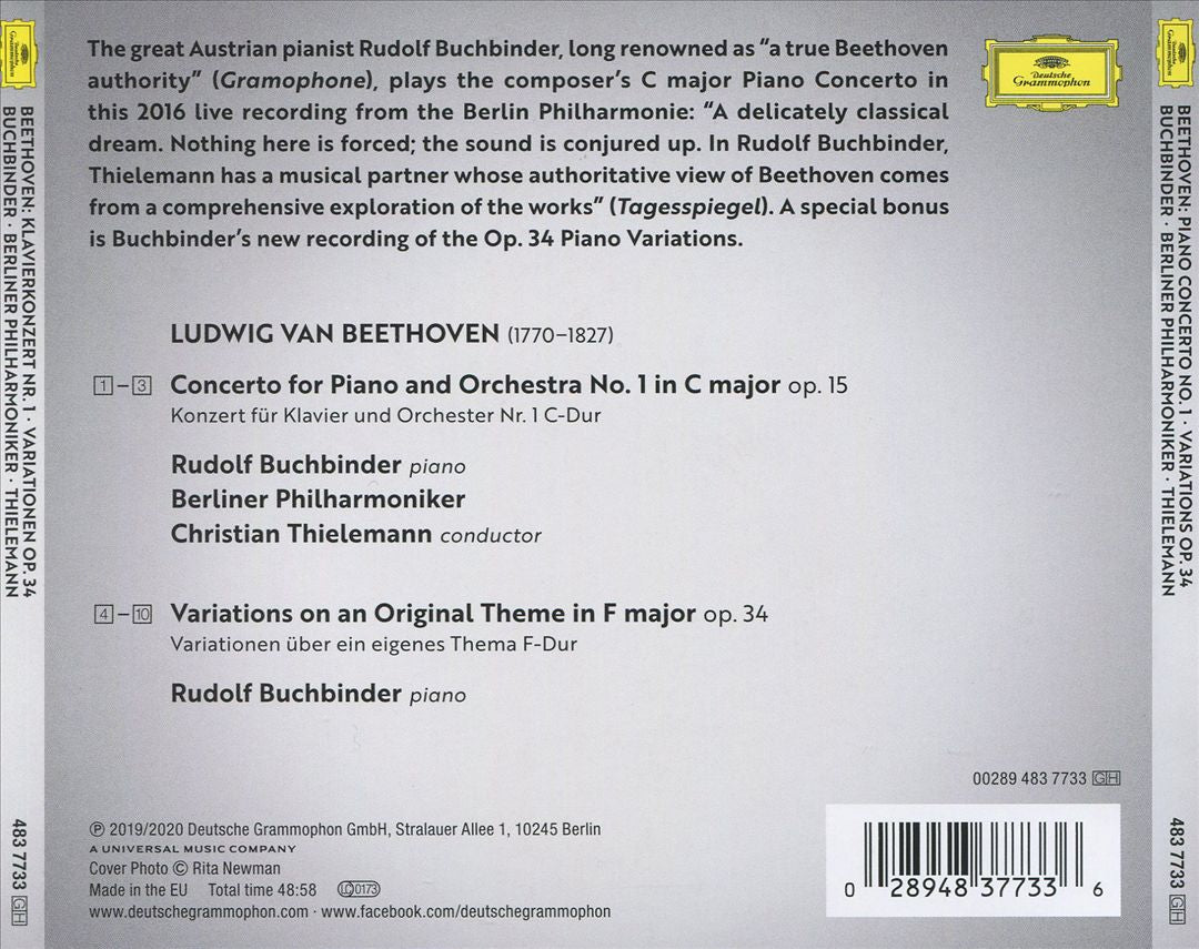Beethoven: Piano Concerto No. 1; Piano Variations, Op. 34 cover art
