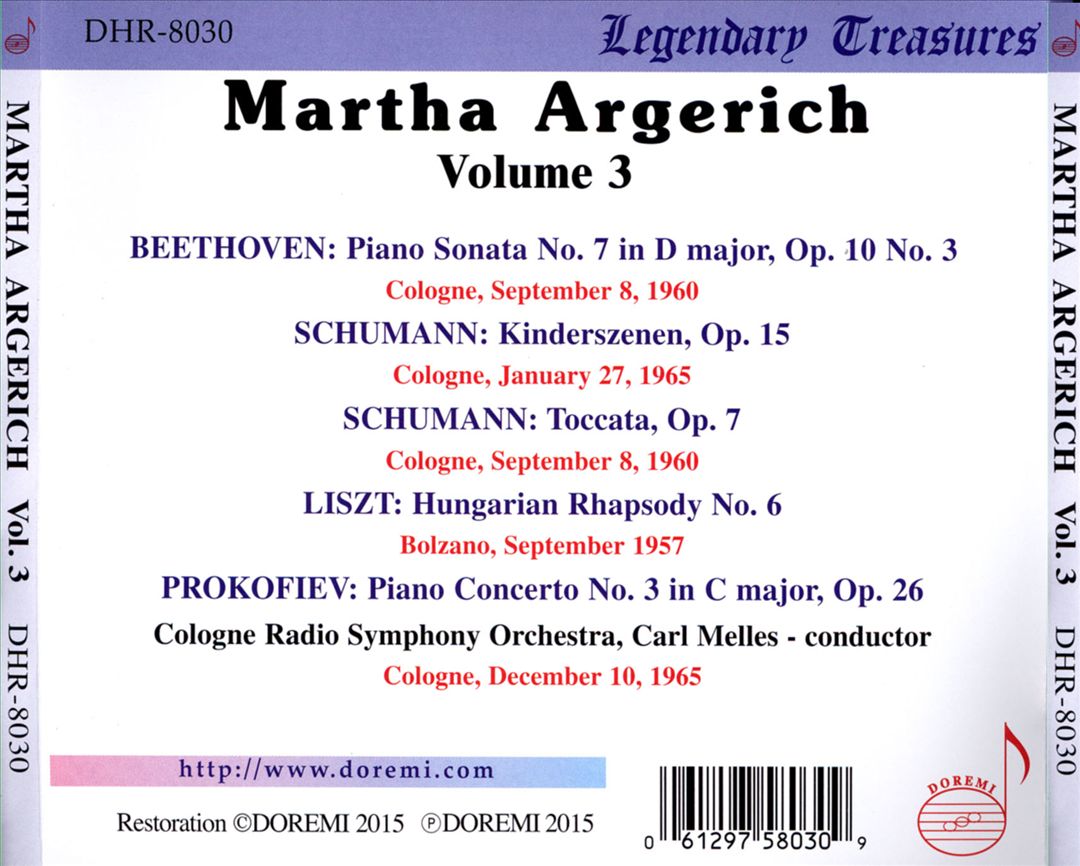 Martha Argerich, Vol. 3: Prokofiev, Beethoven, Schumann, Liszt cover art