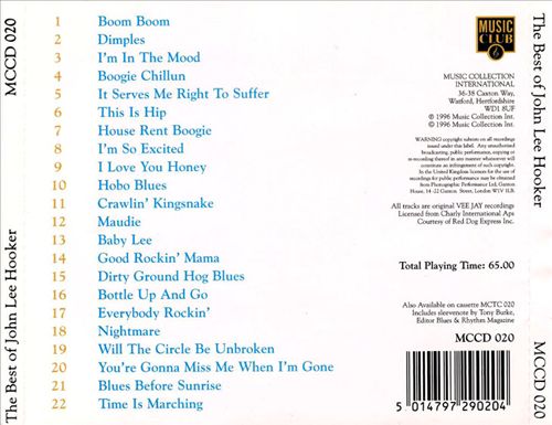 Best of John Lee Hooker [Music Club] cover art
