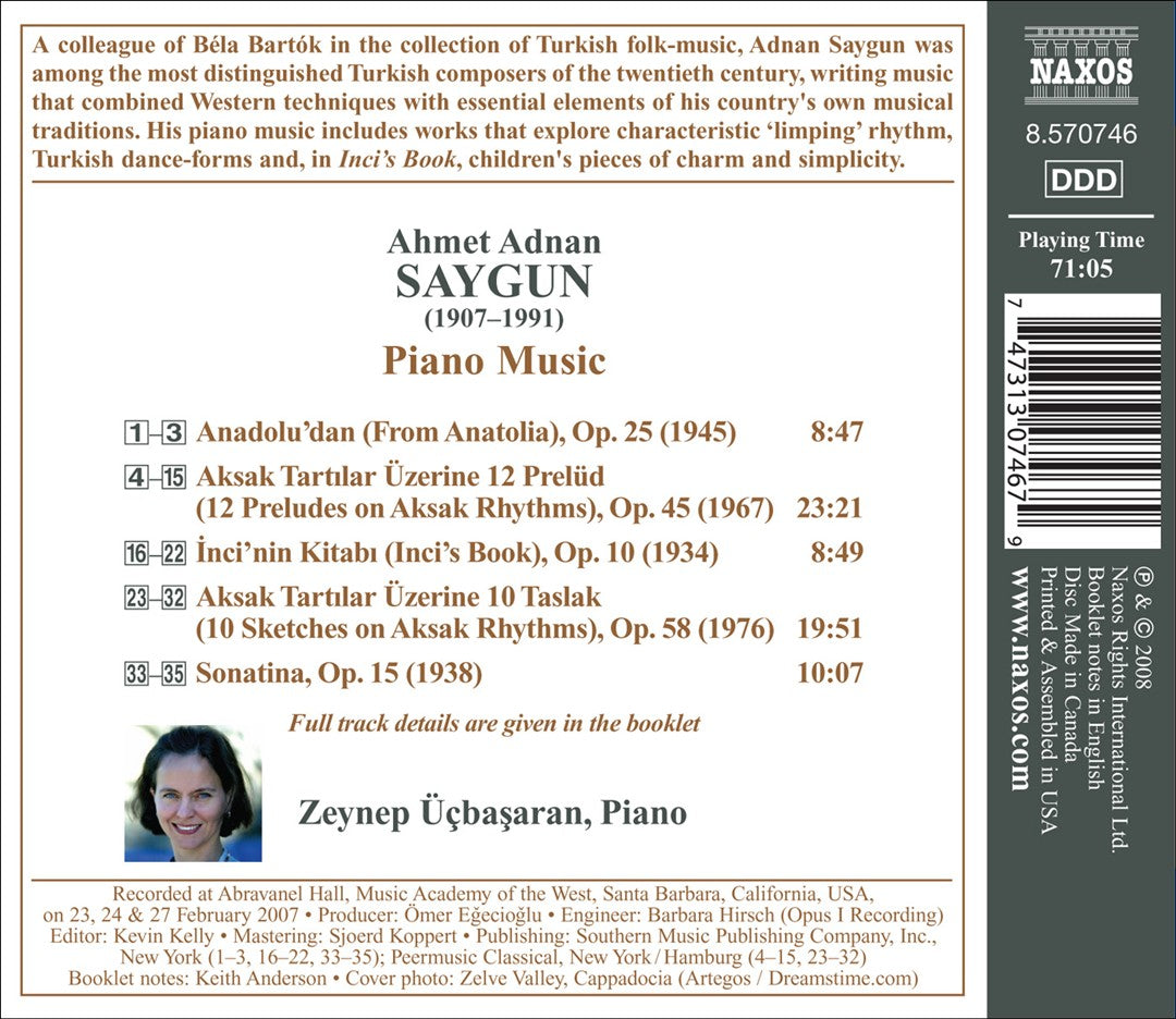 Ahmet Adnan Saygun: Piano Music cover art