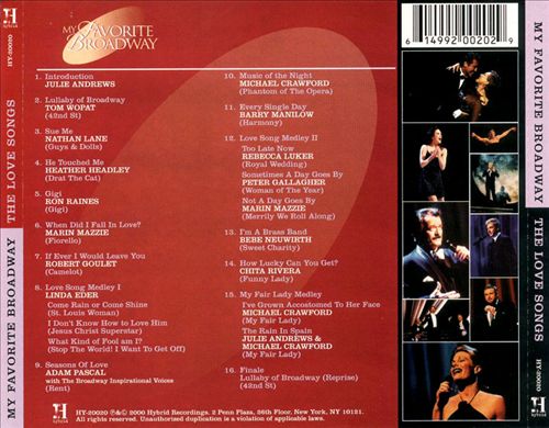 My Favorite Broadway: The Love Songs cover art