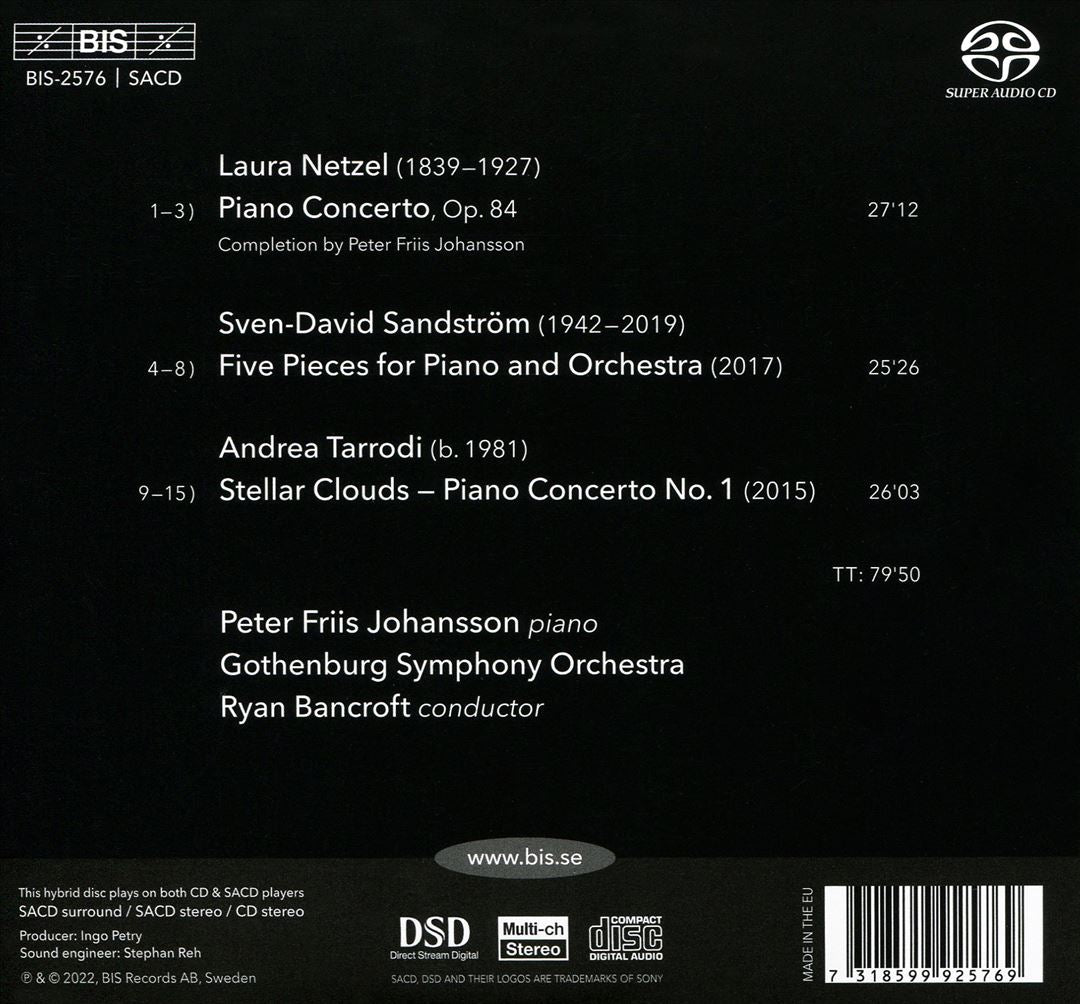 Netzel, Sandström, Tarrodi: Piano Concertos cover art