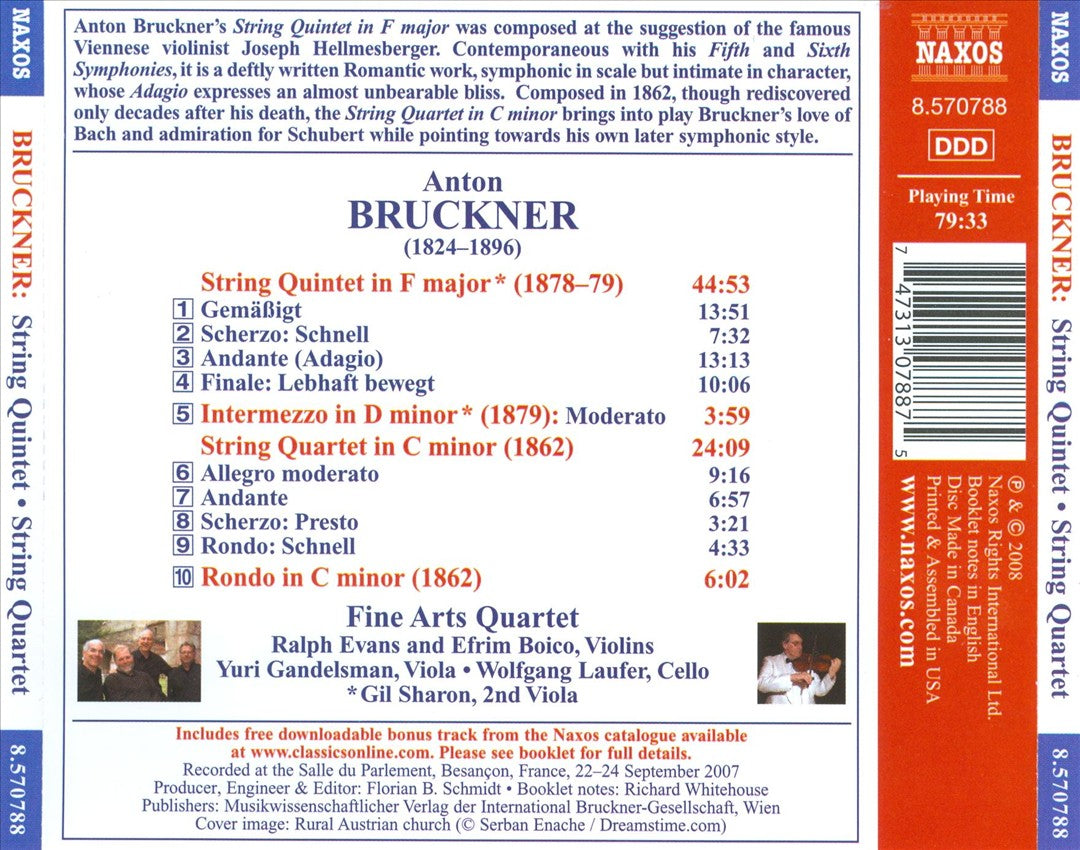 Bruckner: String Quintet in F major; String Quartet in C minor cover art