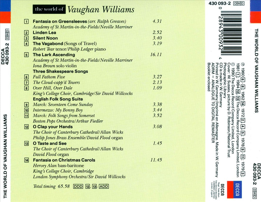 World of Vaughan Williams cover art