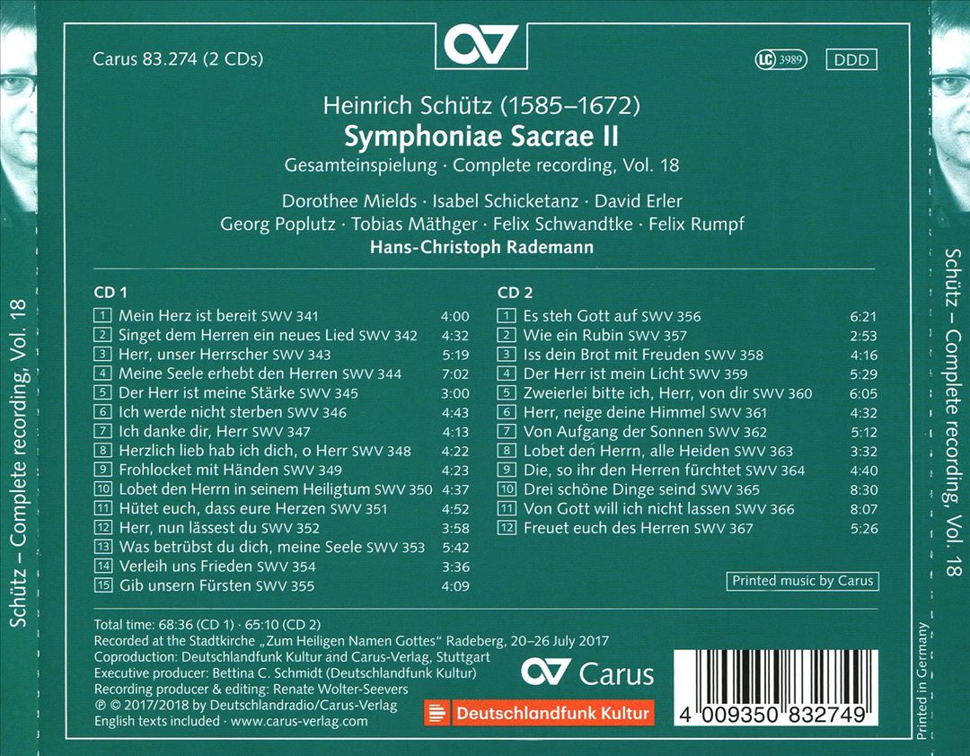 Heinrich Schütz: Symphoniae Sacrae II cover art