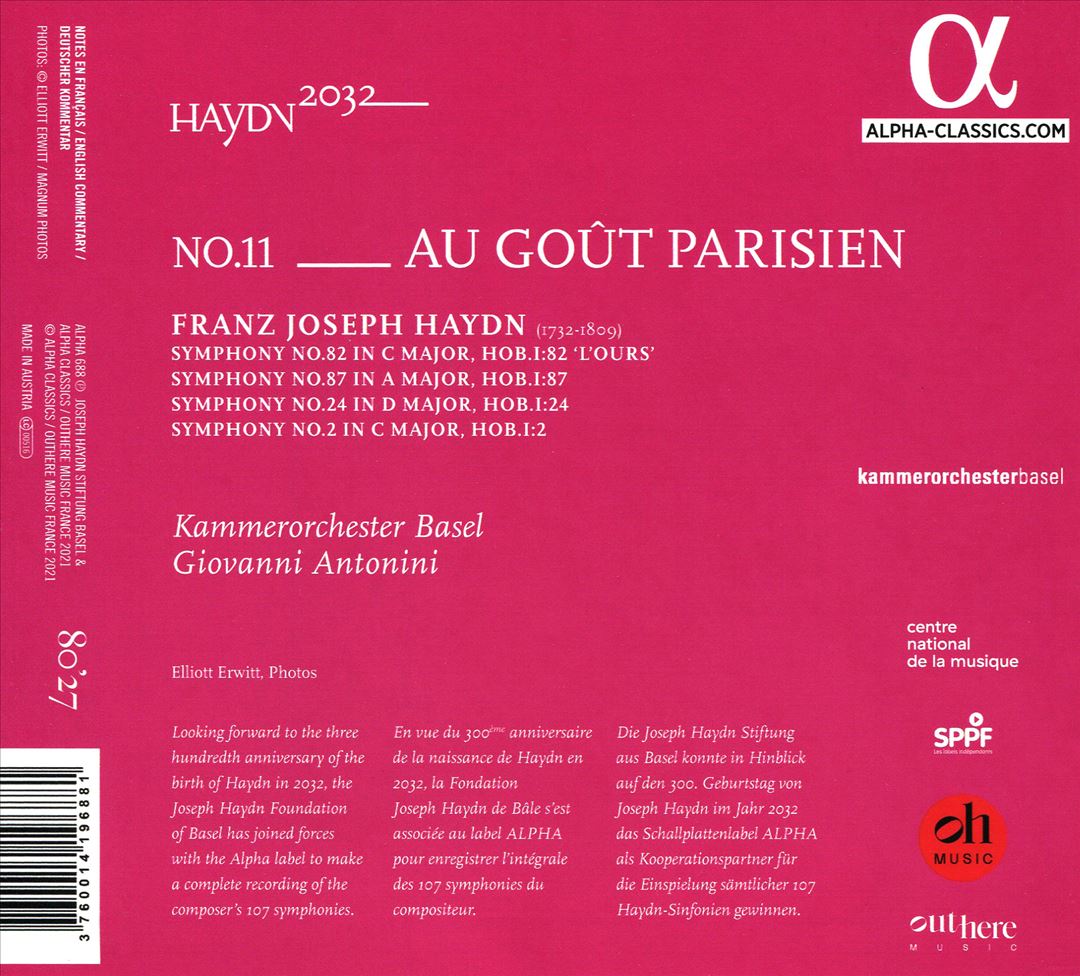 Haydn 2032, No. 11: Au goût Parisien cover art