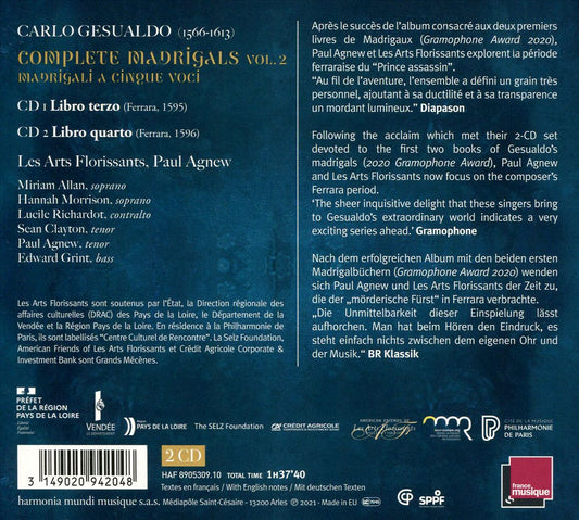 Gesualdo: Madrigali, Libri terzo & quarto cover art