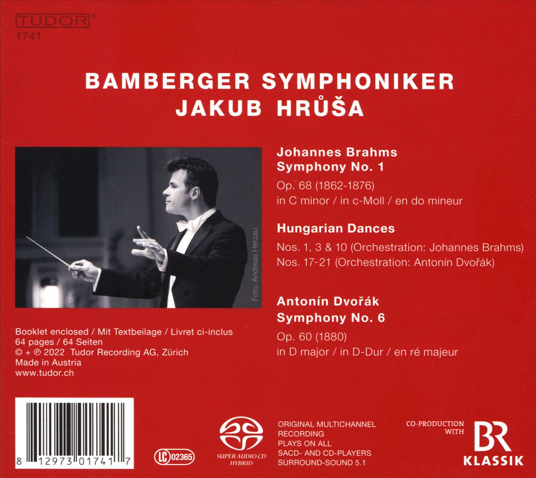 Johannes Brahms: Symphony No. 1; 8 Hungarian dances; Antonín Dvorák: Symphony No. 6 cover art