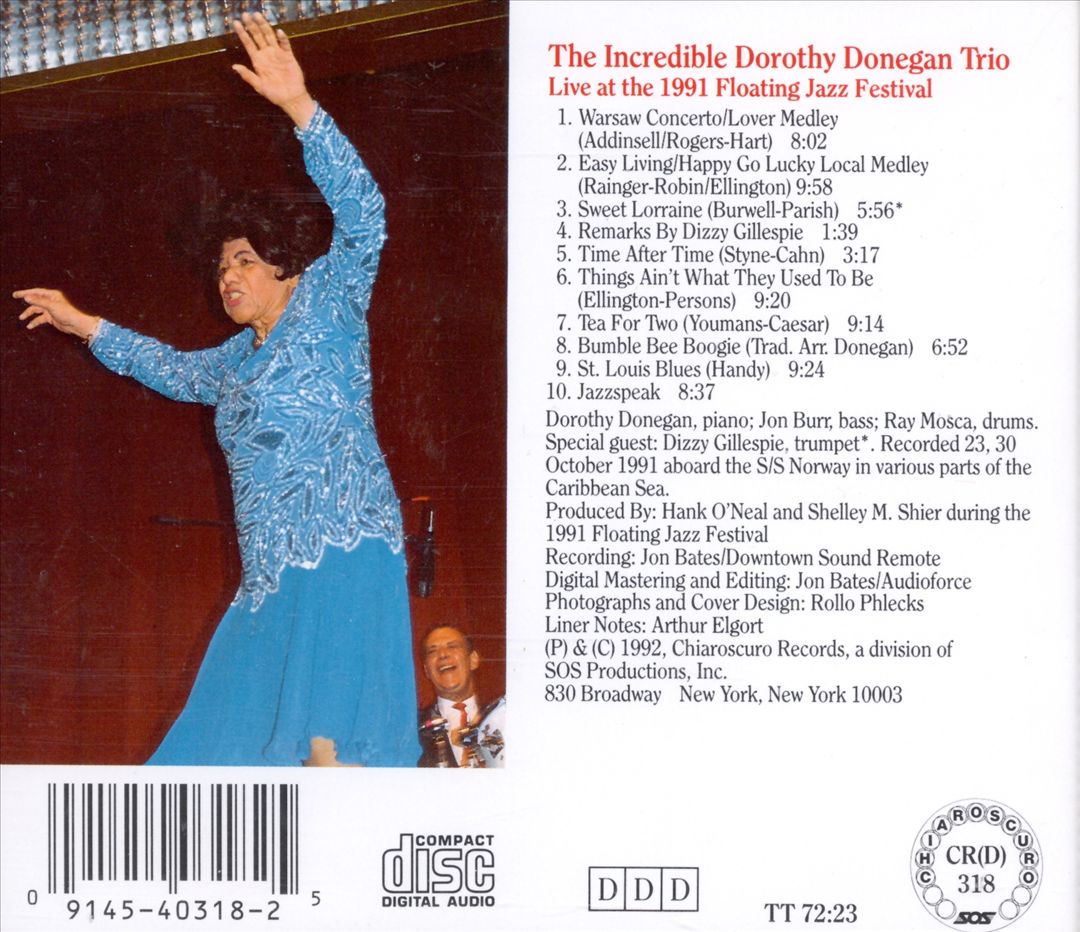 Incredible Dorothy Donegan Trio cover art