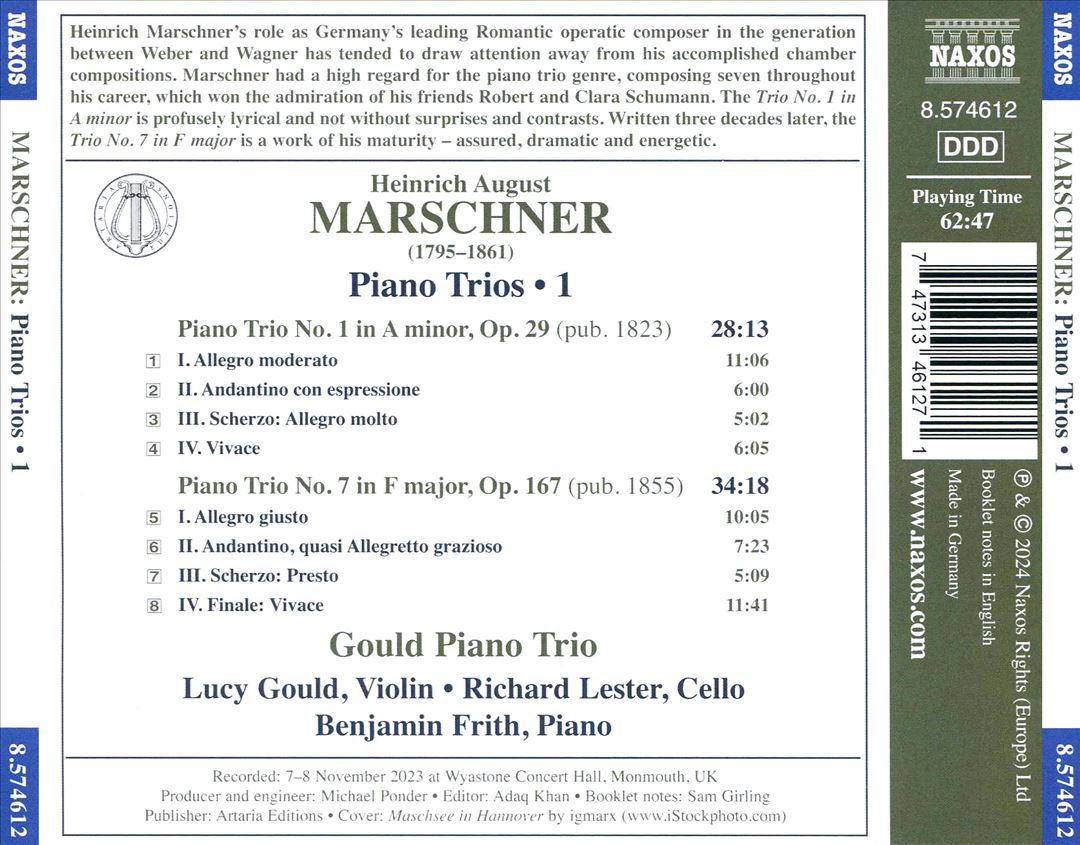 Marschner: Piano Trios, Vol. 1 cover art