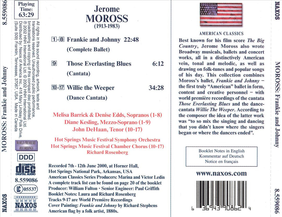 Jerome Moross: Frankie and Johnny; Those Everlasting Blues; Willie the Weeper cover art