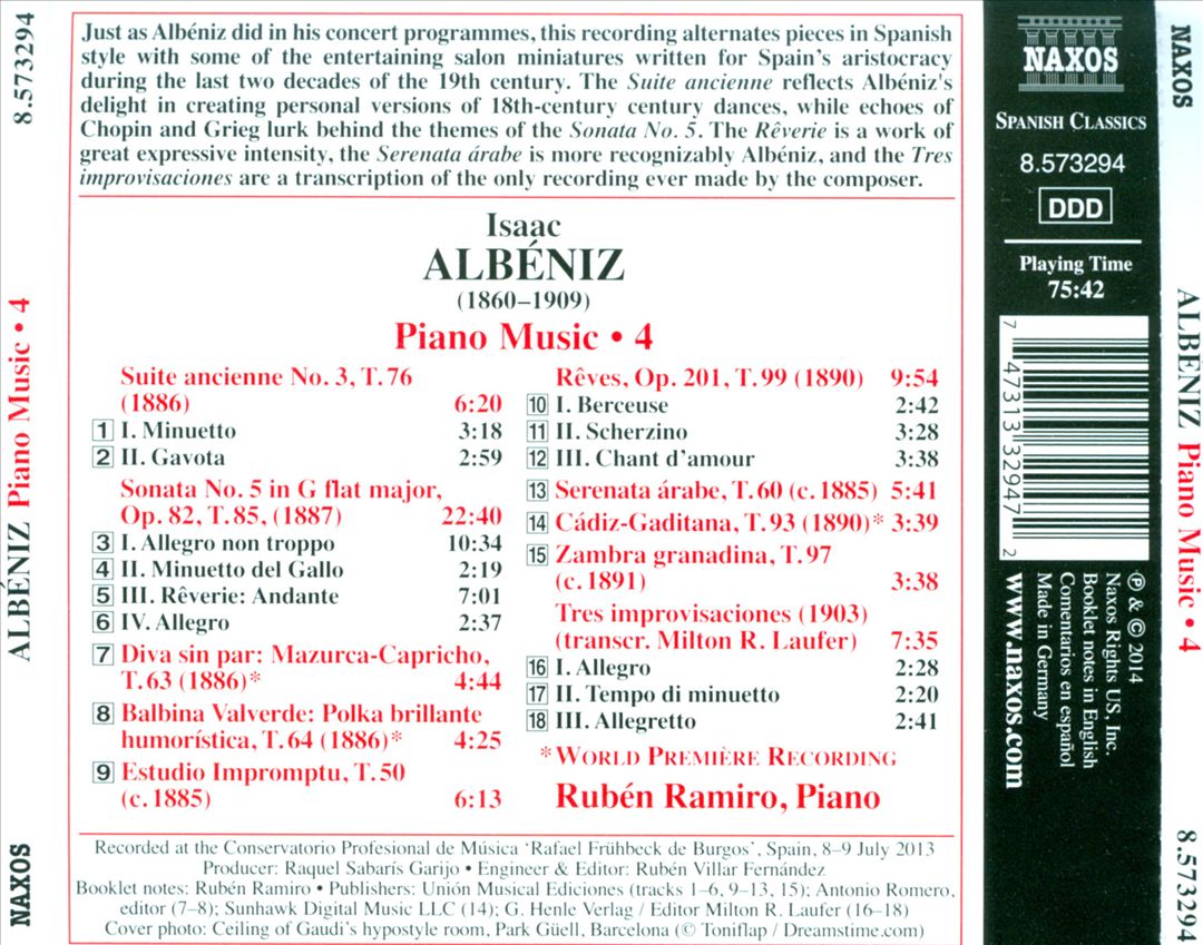 Albéniz: Piano Music, Vol. 4 cover art