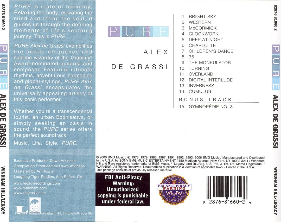 Pure Alex de Grassi cover art