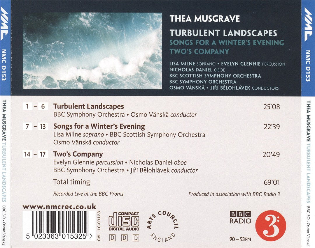 Thea Musgrave: Turbulent Landscapes; Songs for a Winter's Evening; Two's Company cover art
