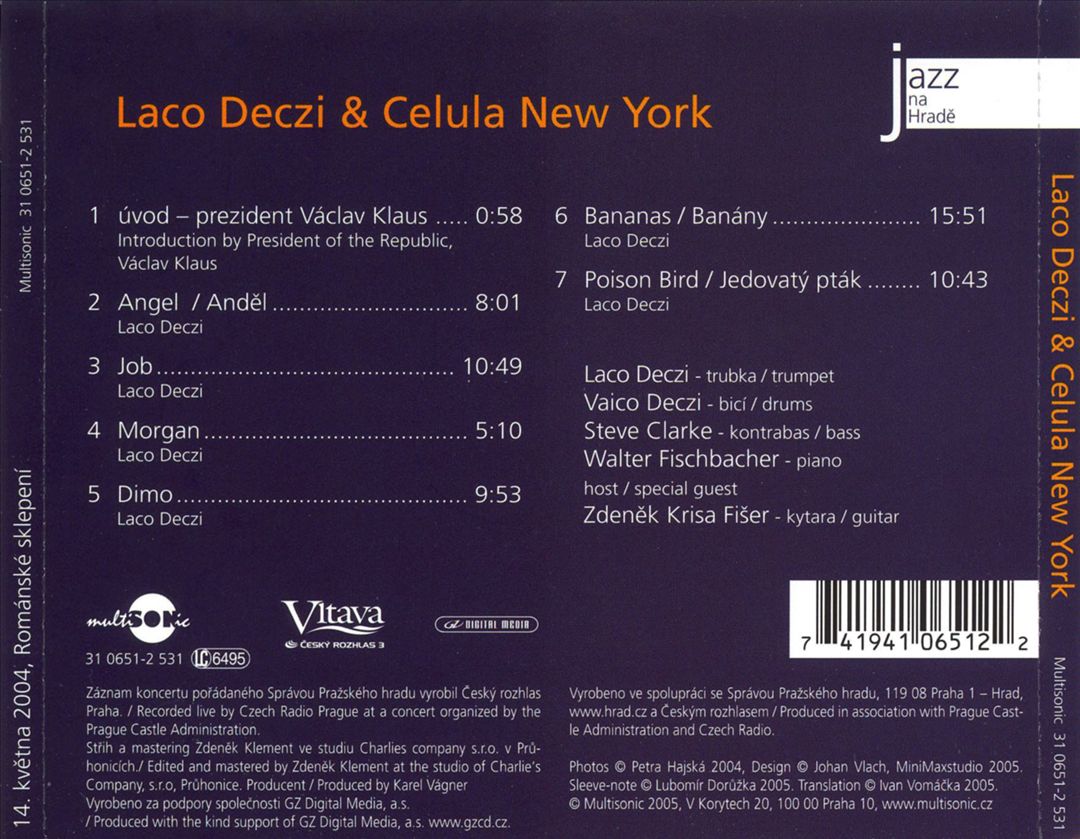 Laco Deczi and Celula New York cover art