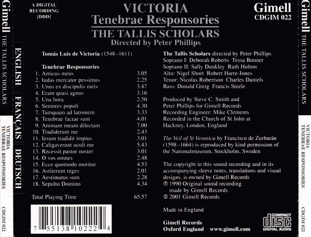 Victoria: Tenebrae Responsories cover art