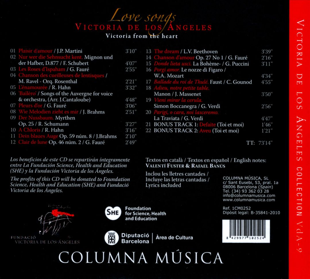 Victoria from the Heart: Love Songs cover art