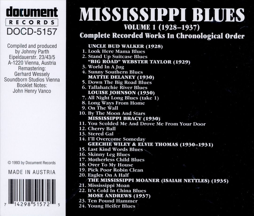 Mississippi Blues: Complete Recorded Works, Vol. 1 cover art