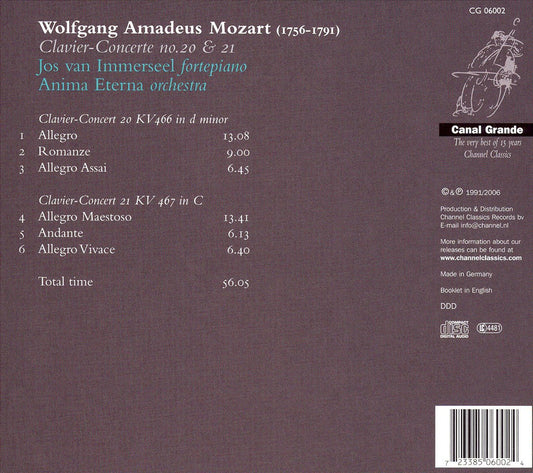 Mozart: Clavier-Concerte No. 20 & 21 cover art