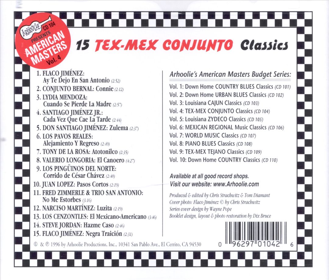 Arhoolie Presents American Masters, Vol. 4: 15 Tex-Mex Conjunto Classics cover art