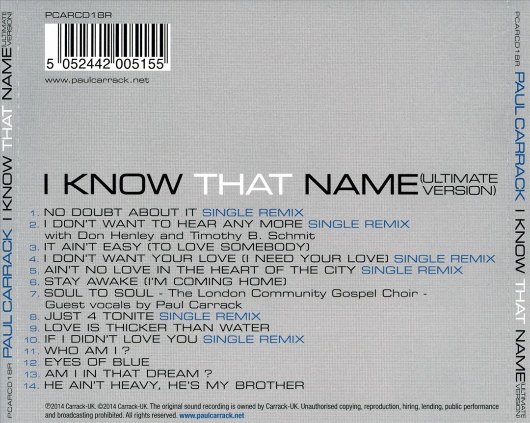 I Know That Name: In Concert cover art