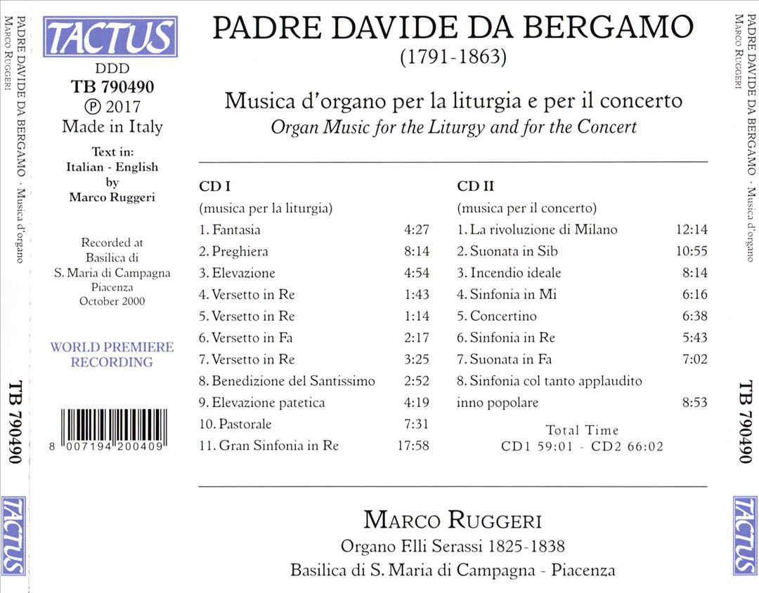 Padre Davide da Bergamo: Musica d'Organo cover art