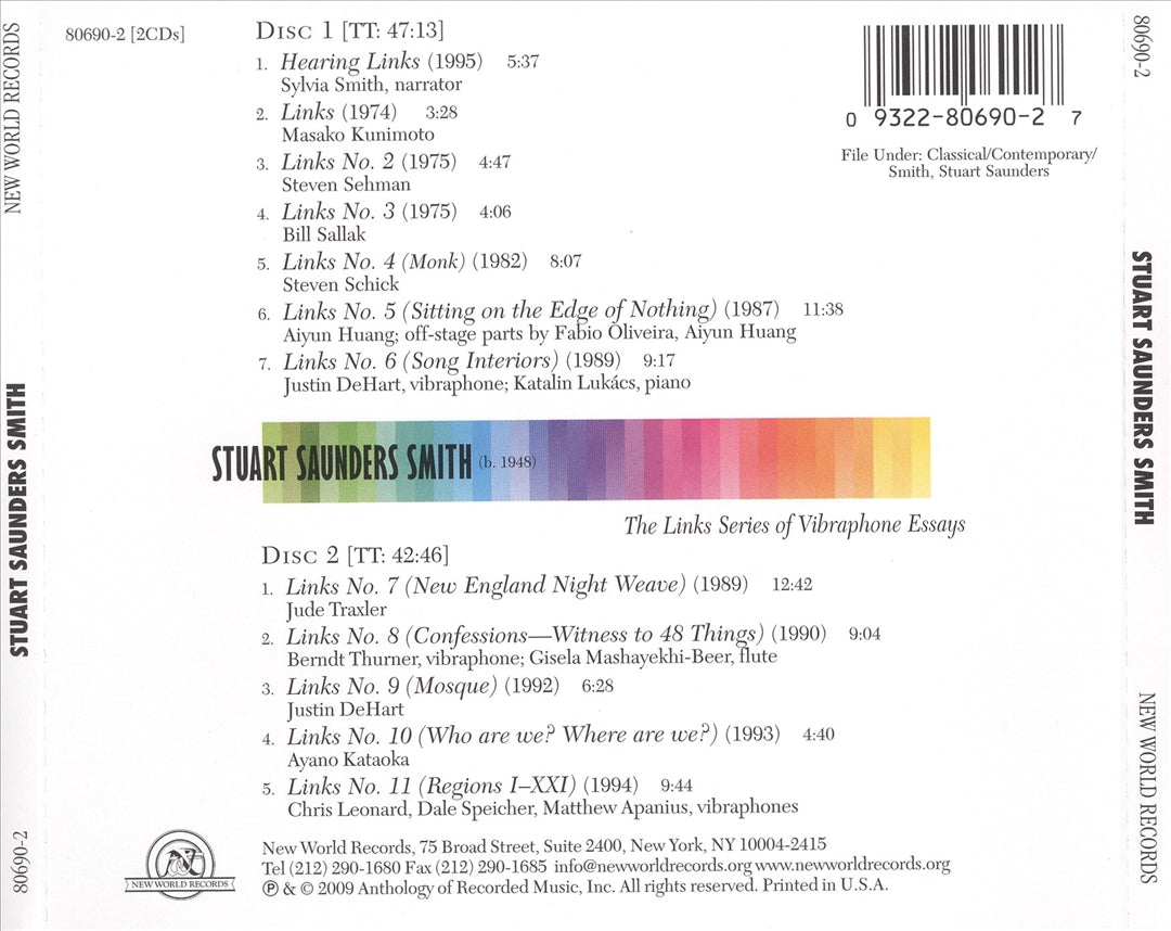 Stuart Saunders Smith: The Links Series of Vibraphone Essays cover art