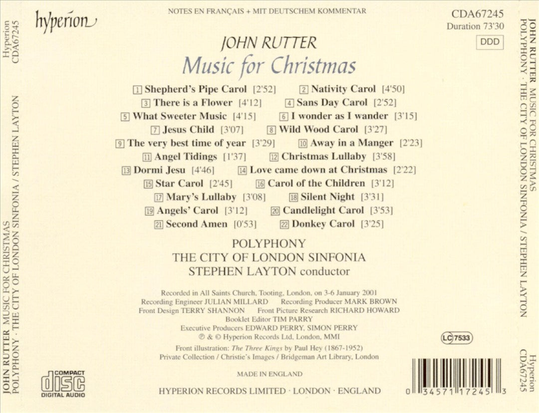 John Rutter: Music for Christmas cover art