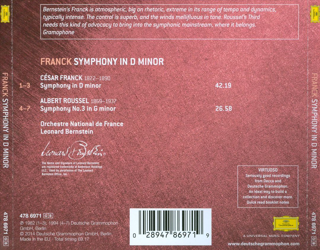 Franck: Symphony in D Minor; Roussel: Symphony No. 3 cover art