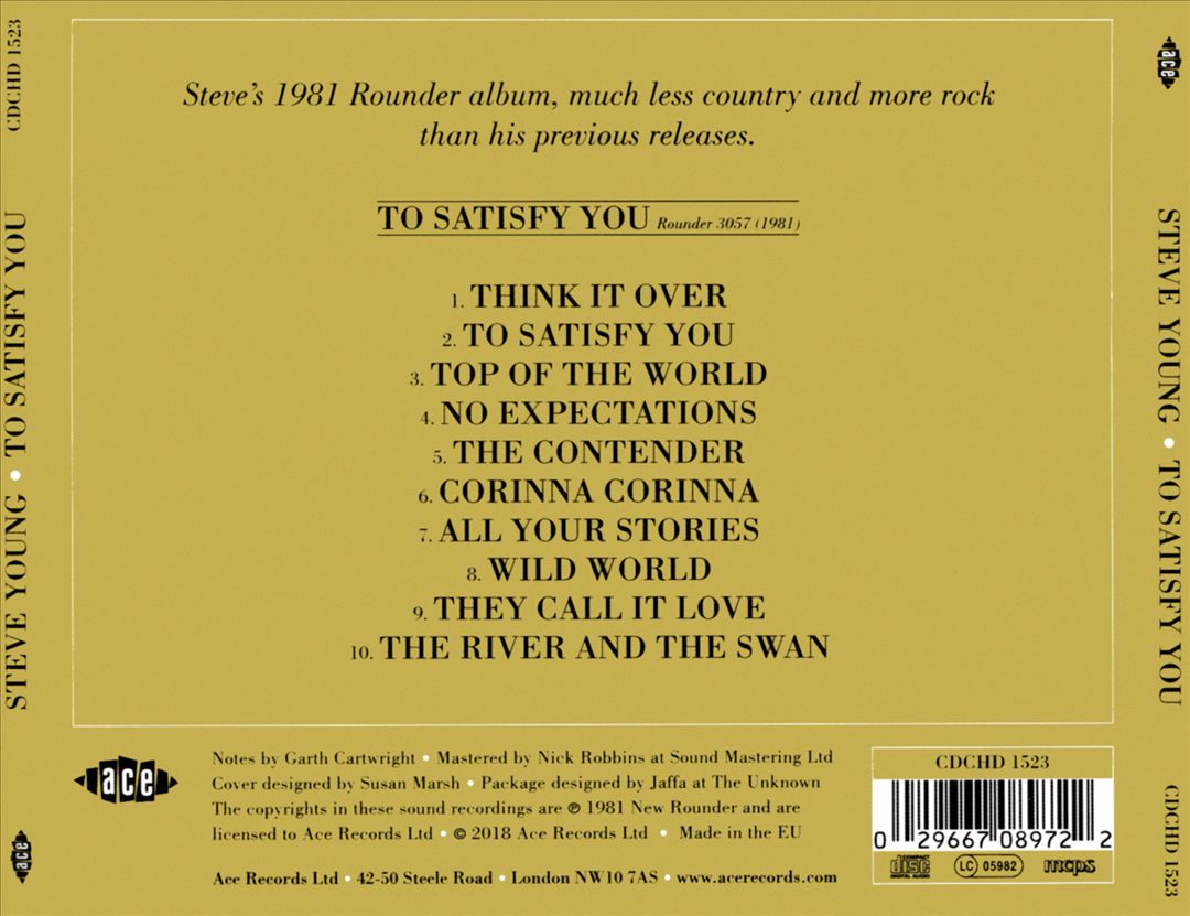 To Satisfy You cover art