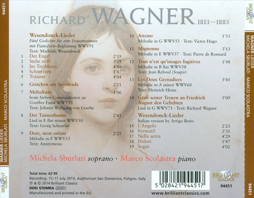 Wagner: Lieder cover art