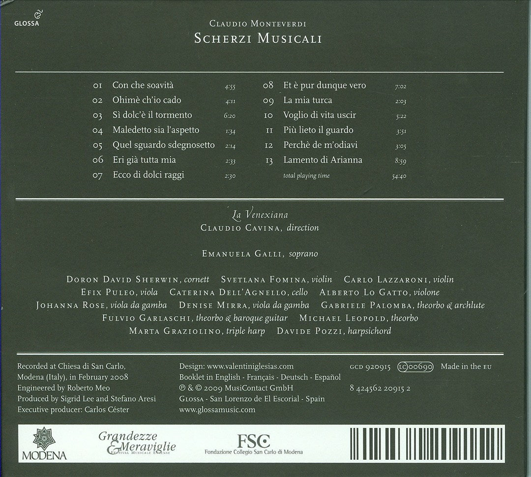 Monteverdi: Scherzi Musicali cover art