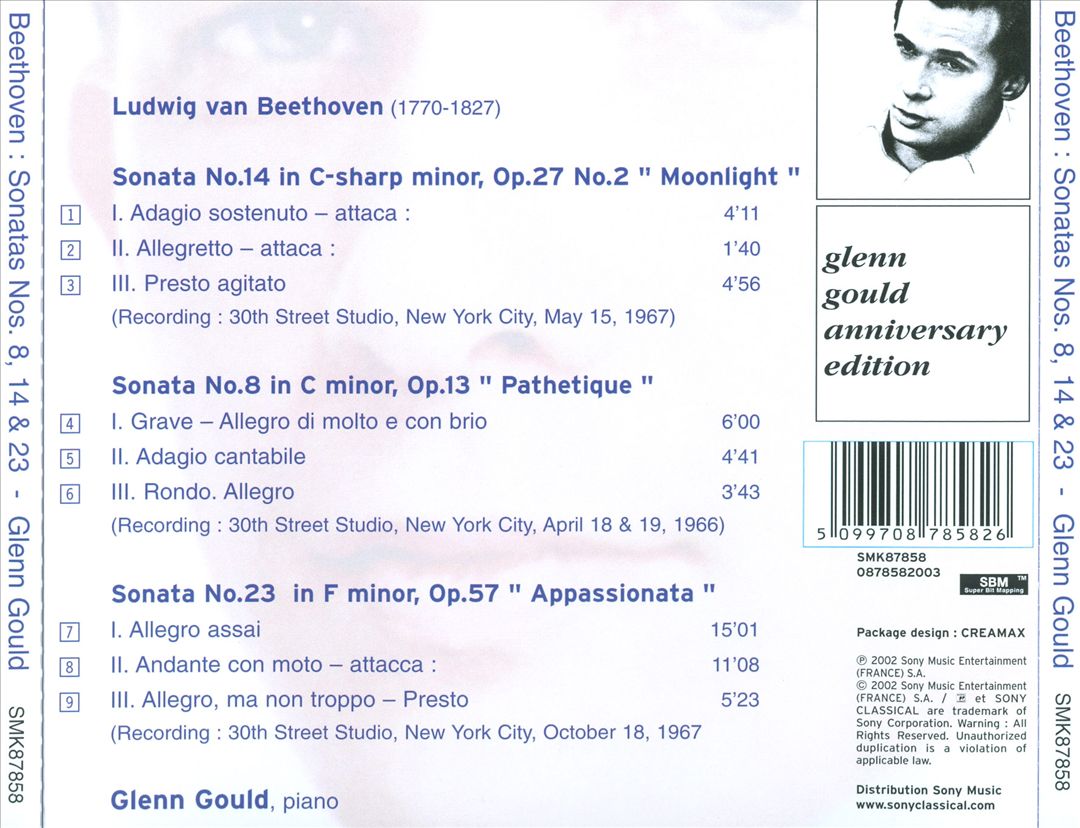 Beethoven: Moonlight, Pathetique, and Appassionata Piano Sonatas cover art