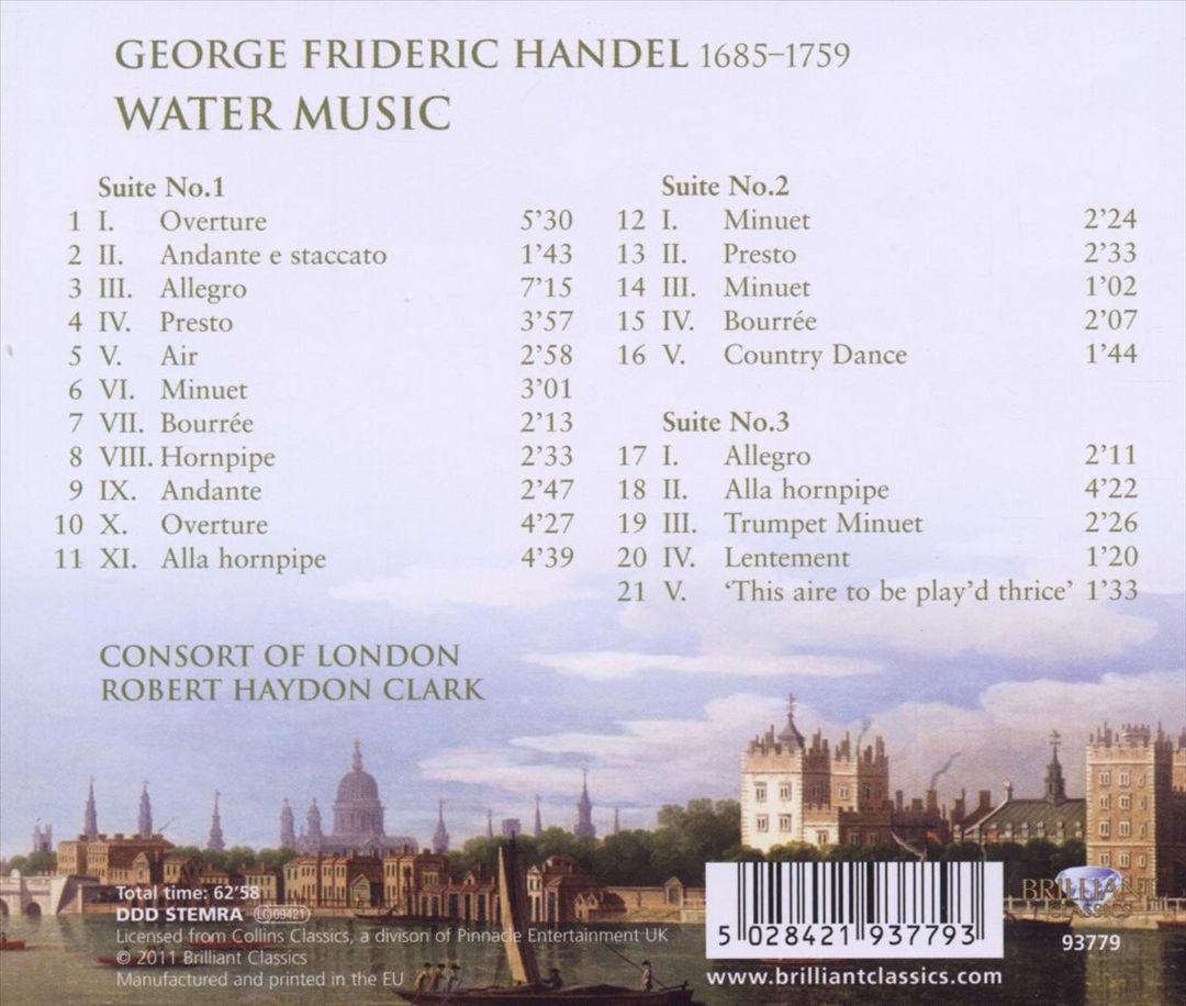 George Frideric Handel: Water Music cover art