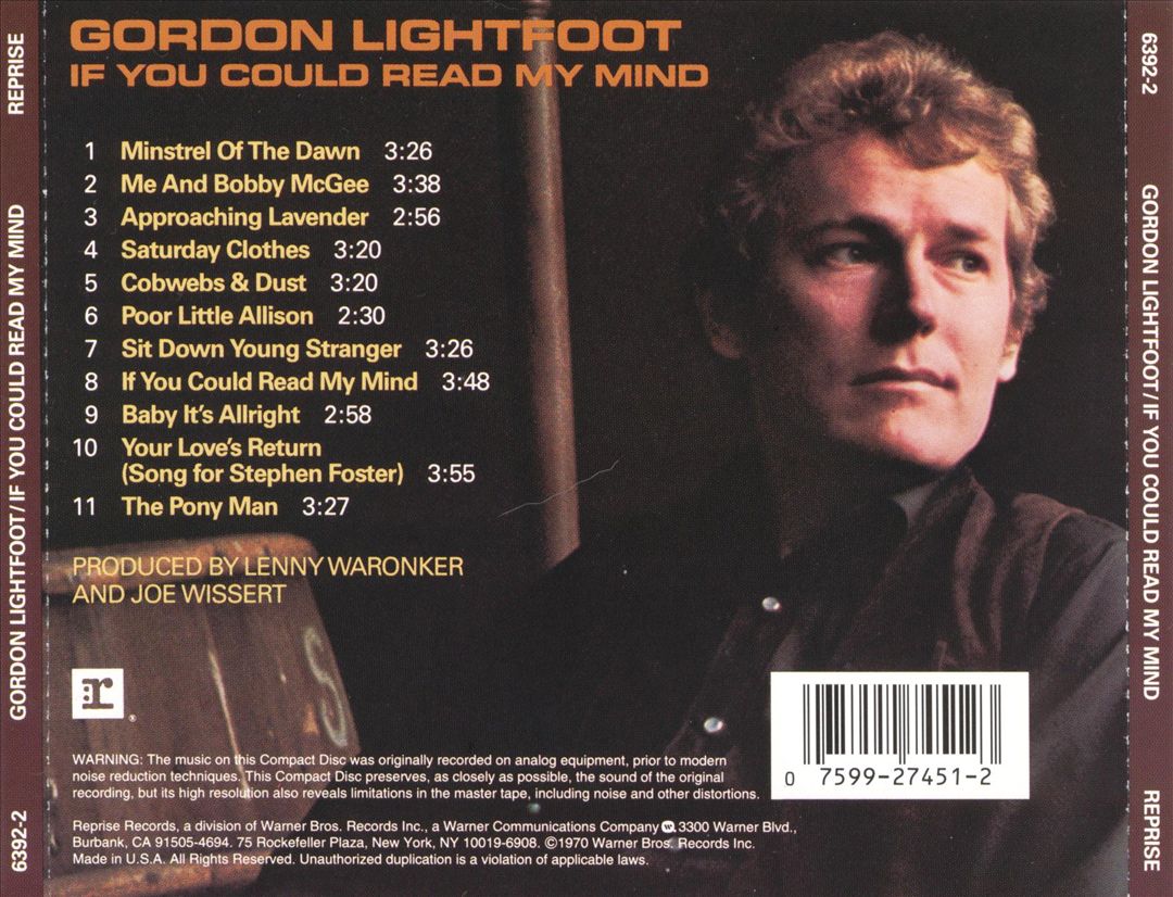 If You Could Read My Mind cover art