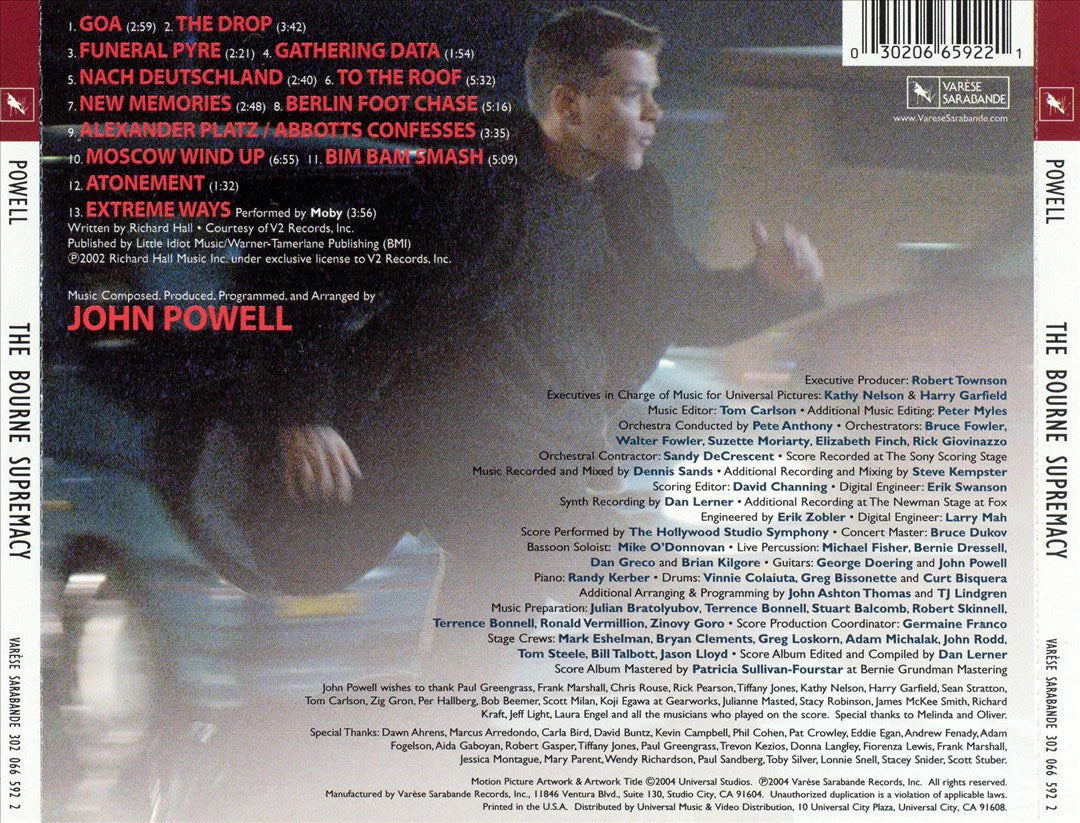 Bourne Supremacy [Original Motion Picture Soundtrack] cover art
