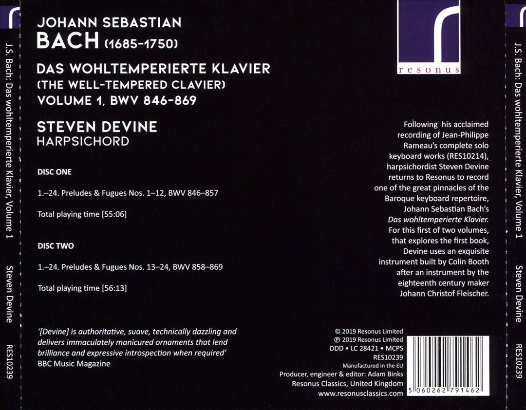 Bach: Das Wohltemperierte Klavier Vol. 1 cover art