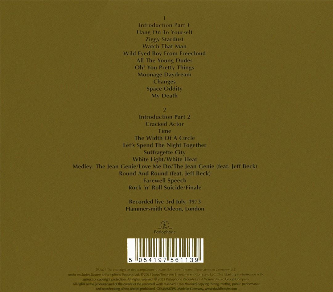 Ziggy Stardust and the Spiders From Mars: The Motion Picture Soundtrack [50th Anniversary Edition] cover art